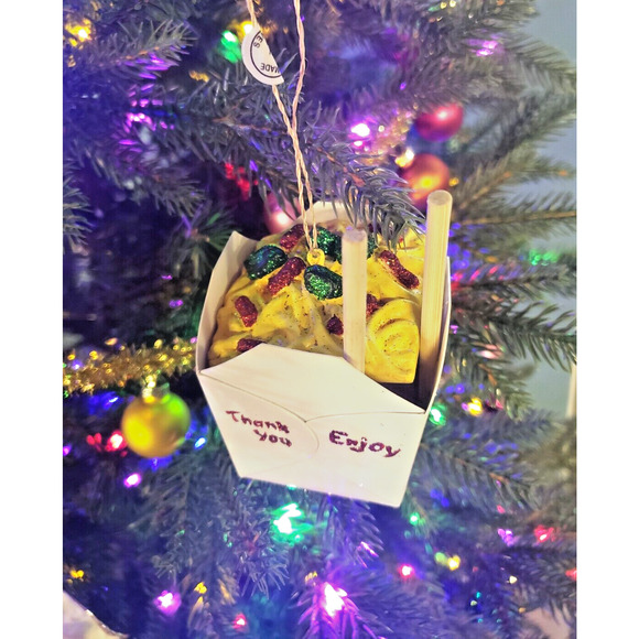 Cody Foster Chinese Food Ornament, Take Out Box, Chop Sticks - Picture 5 of 6